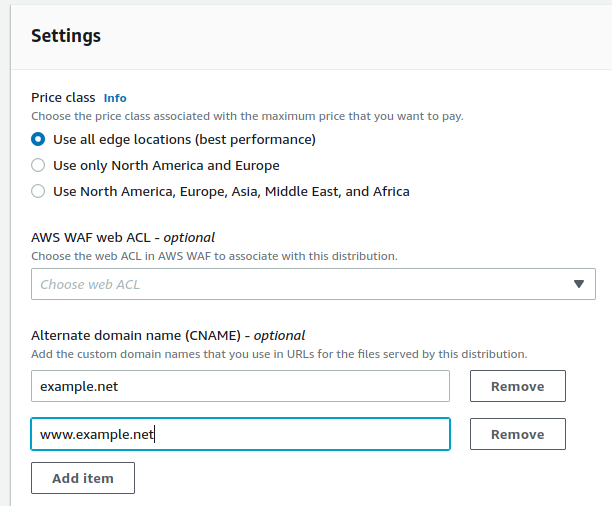 CloudFront CNAME